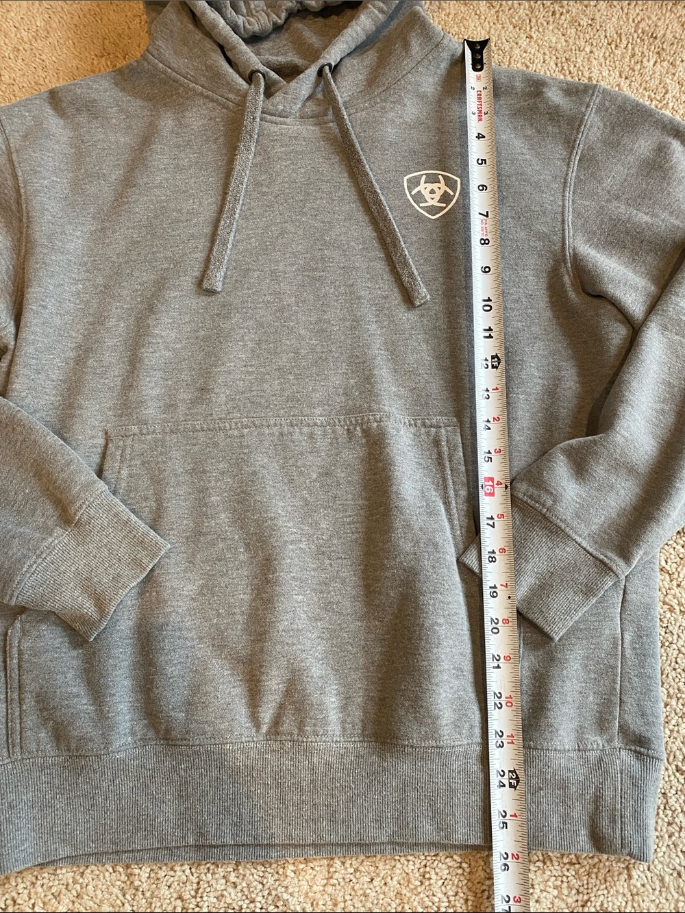 Ariat Heather Gray Pullover Hoodie with Shield Logo - Picture 2 of 5